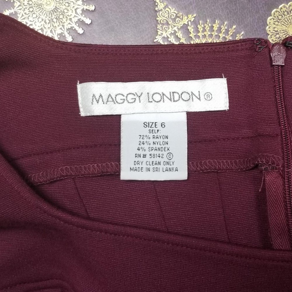 Maggy London Ponte Dress in Wine - Picture 15 of 16